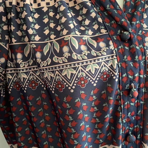 Vintage 80s Boho Floral Print Dress - Picture 10 of 11